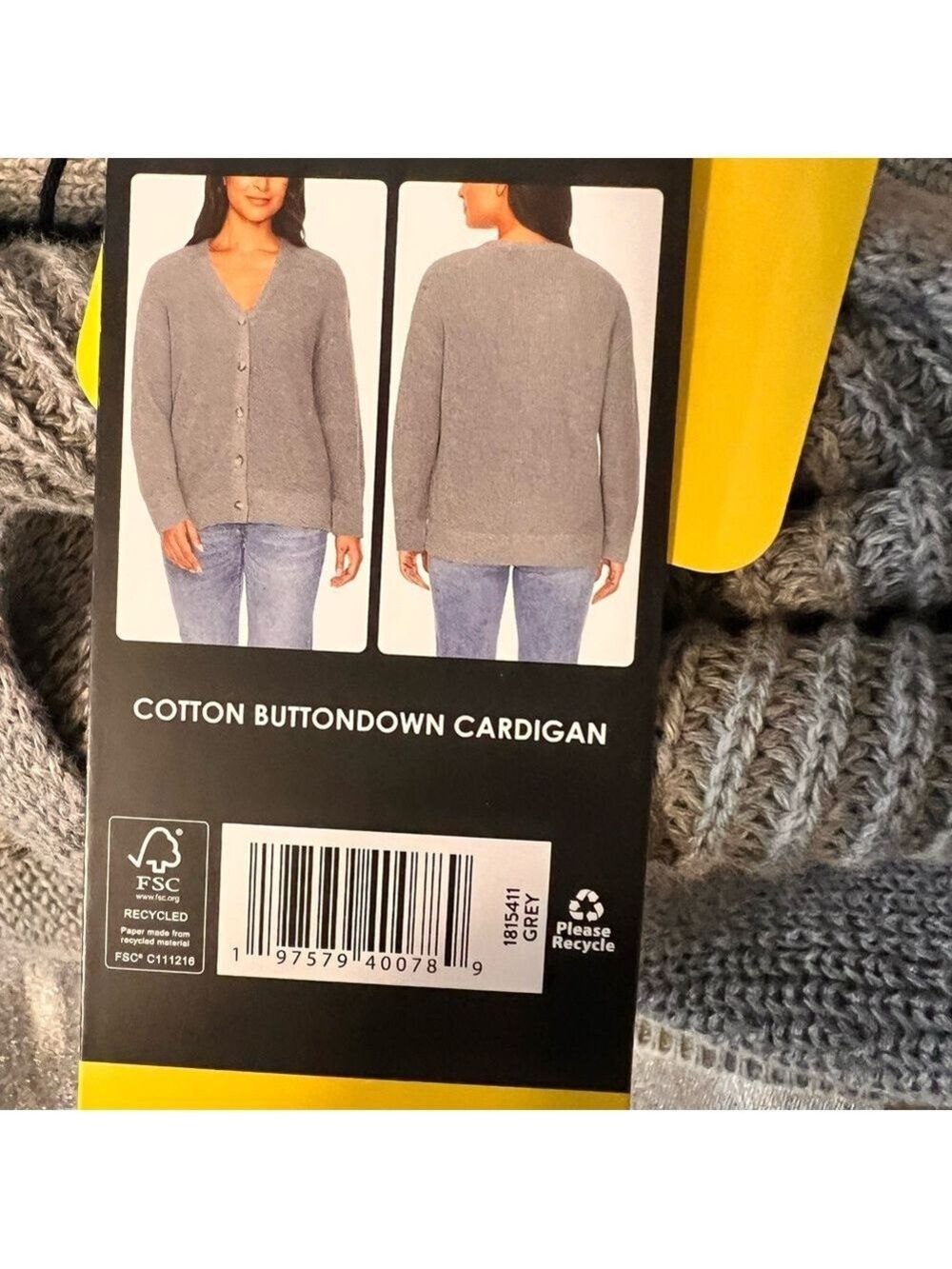 Hudson Los Angeles Oversized Cotton Cardigan – Size S – Grey - NWT $58 - Picture 5 of 5